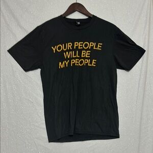 District Dark Gray Short Sleeve Tee with Bold Yellow Text